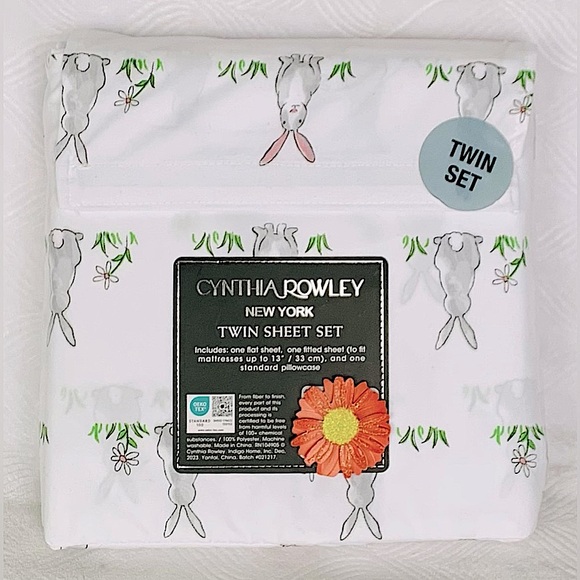 Cynthia Rowley Easter Bunny Sheet Set - Twin - Picture 2 of 5